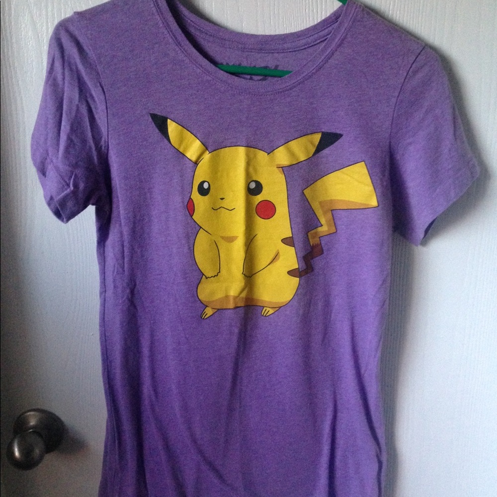 Purple pikachu front/ back tee